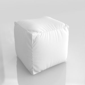 Puf 3D Living Spaces Cuadrado Blanco