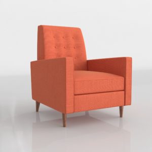 Orange Rhys Recliner Chair 3D Model