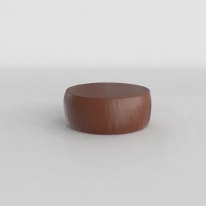 Lind Leather Round Ottoman 3D Model