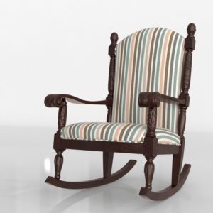 Upholstered Wood Rocking Chair 3D Model