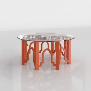 Mesa de Café 3D Naranja Cristal