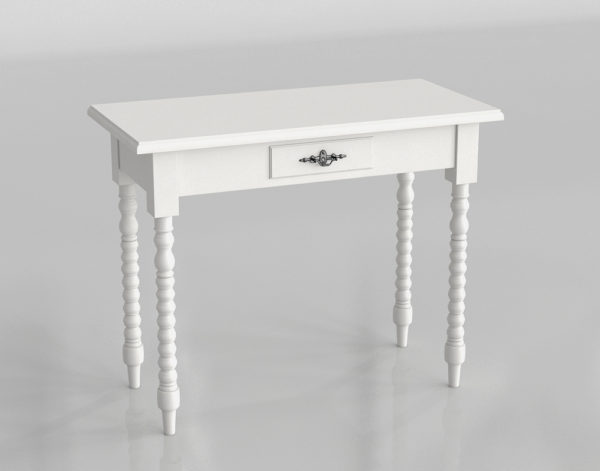Antique White Wood Side Table 3D Model
