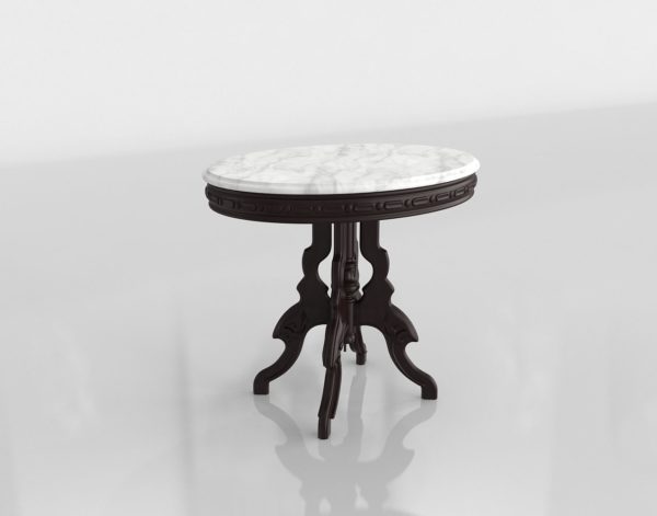 Vintage Marble Top End Table 3D Model