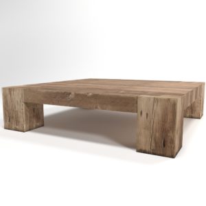 English Beam Square Coffee Table 3D Model