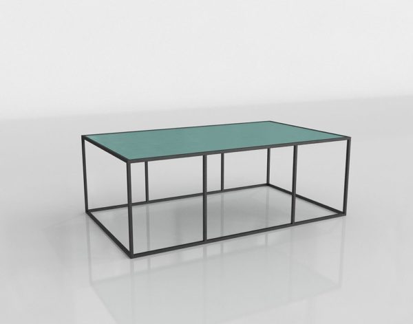 Rectangular Turquoise Coffee Table 3D Model