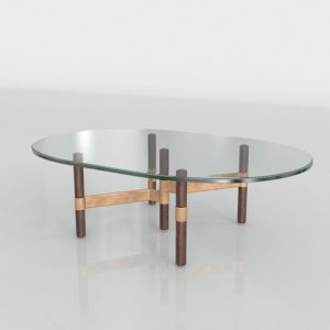 Helix Oval Glass Coffee Table 3D Model