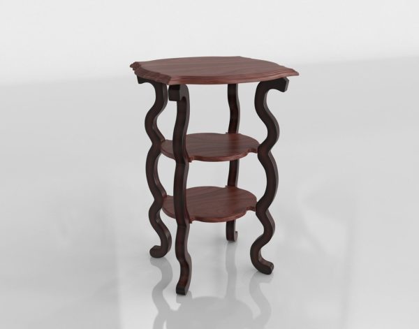 Wooden Classic Side Table 3D Model