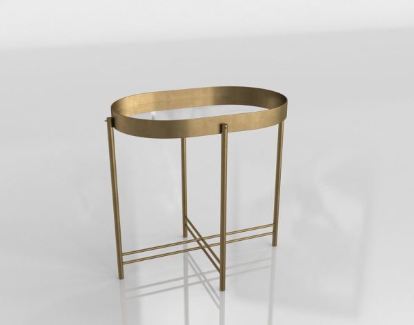 Brass Tray Side Table 3D Model