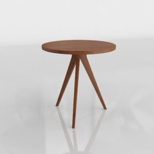 Wooden Tripod Side Table 3D Model