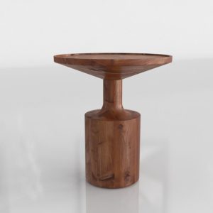 Carved Wood Side Table 3D Model