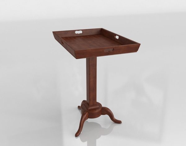 Wood Tray Side Table 3D Model