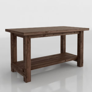 Wood Island Side Table 3D Model