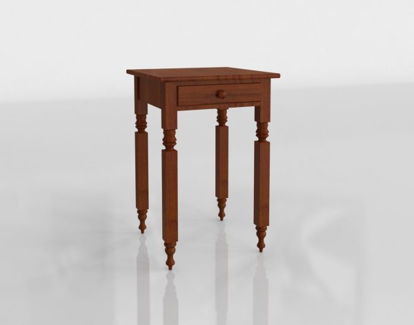 Top Wood Side Table 3D Model