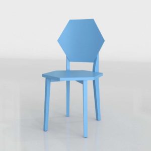 Blue Kids Chair Polygon