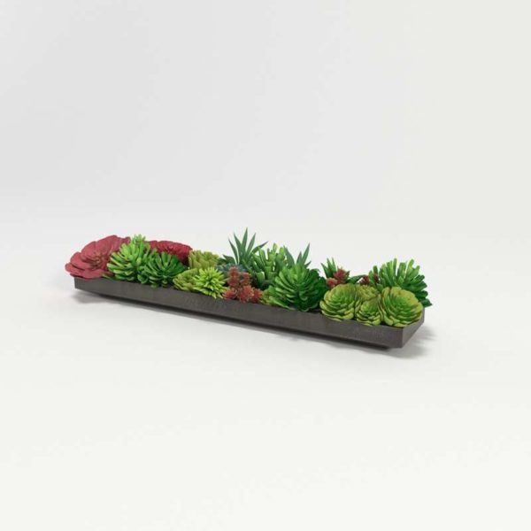 3D Flowerpot Shagreen with Plants