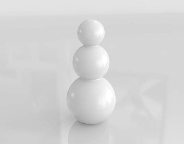 3D White Glass Tall Snowman CB2 Xmas