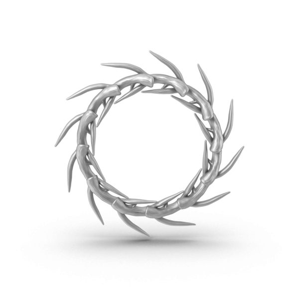 3D Silver Antler Wreath CB2 Xmas
