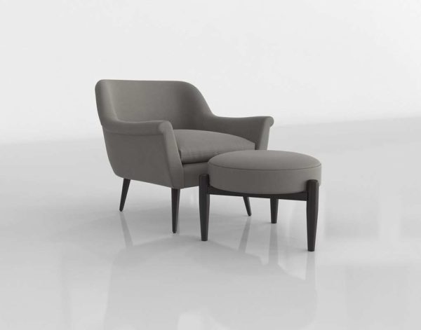 Murphy Chair and Ottoman 3D Model