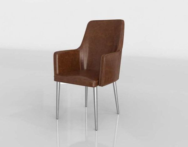 3D Dining Chair Leather CB2 Aragon