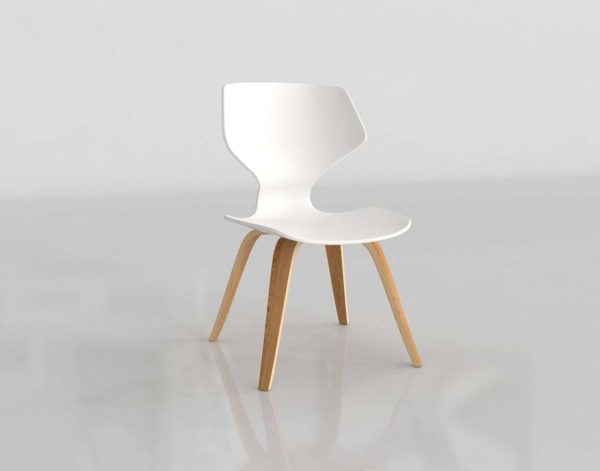 Pike White Dining Chair 3D Model