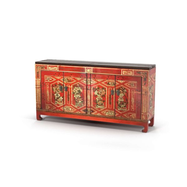 3D Red Chest Chinese Decor