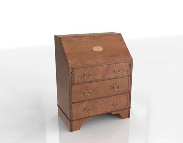 3D Vintage Chest Wood Old Furniture