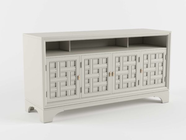 3D Media Accent Console with 4 Doors