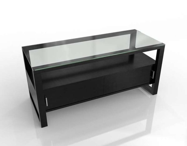 3D Media TV Stand Glass Top
