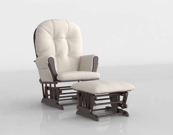 3D Armchair and Ottoman Wayfair Hoop Glider