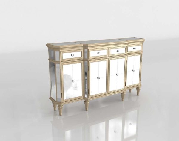 Christopher Mirrored Cabinet 3D Modeling