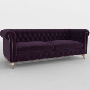 3D Sofa Anthropologie Purple Chesterfield