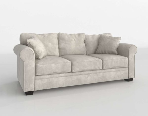 3D Classic Sofa White Sevilla