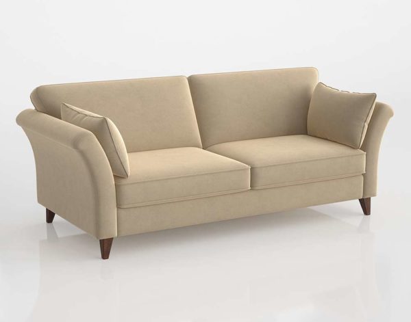 3D Sofa Upholstered Couch with Pillows