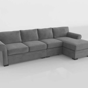 Sofá 3D Seccional con Chaise Longue