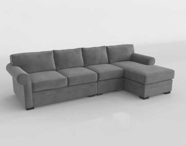 Sofá 3D Seccional con Chaise Longue