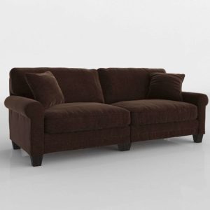 sofa-3d-de-tela-marron-con-cojines