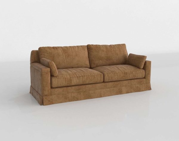 3D Sofa Wayfair Beige Slipcovered