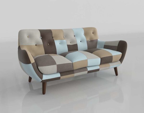 Hills Patchwork Sofa 3D Model