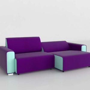 Soul Purple and Blue Sofa 3D Model