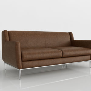 3D Sofa CB2 Alfred Dark Leather