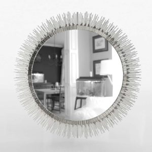 Clarendon Large Round Silver Wall Mirror