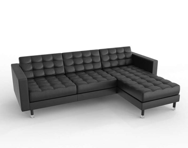 Sofá 3D Seccional IKEA Landskrona Negro