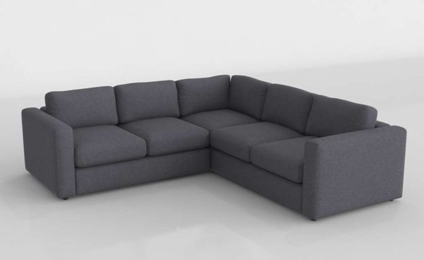 Sofá 3D Seccional Rinconero IKEA Vimle Negro
