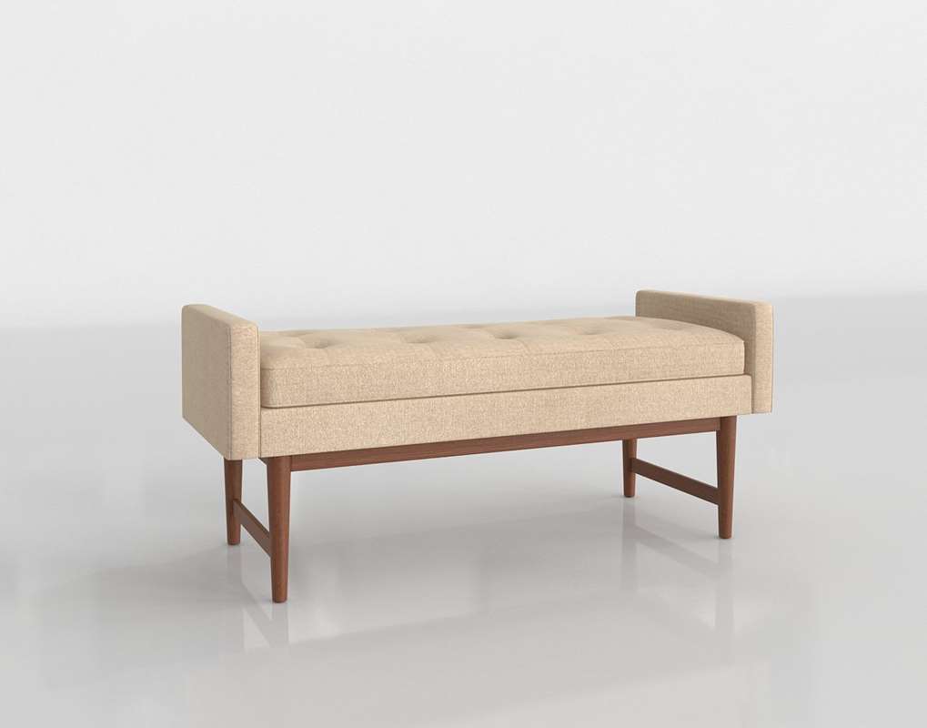verken mid century modern settee bench