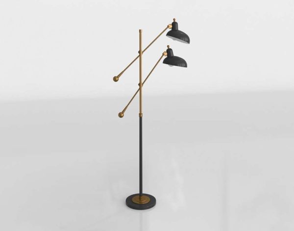 3d Bruno Double Arm Floor Lamp, Double Arm Floor Lamp