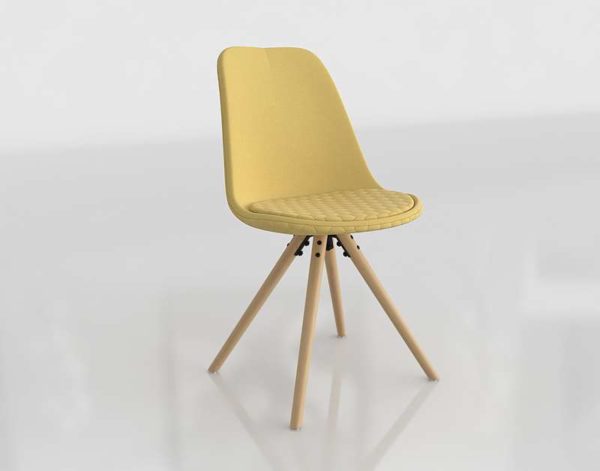 Yellow Fondra Chair 3D Model