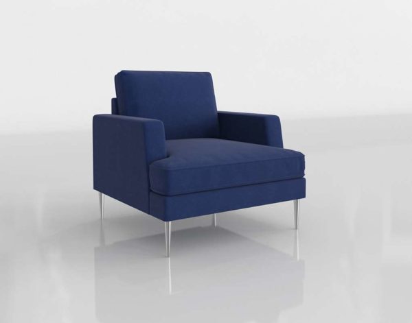 Saho Blue Armchair 3D Model
