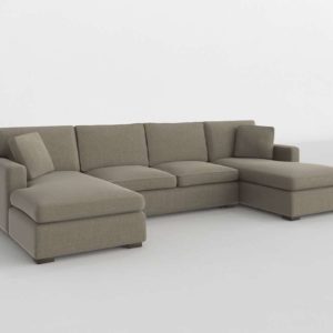 Dune Upholstered Double Chaise Sectional Arhaus Furniture