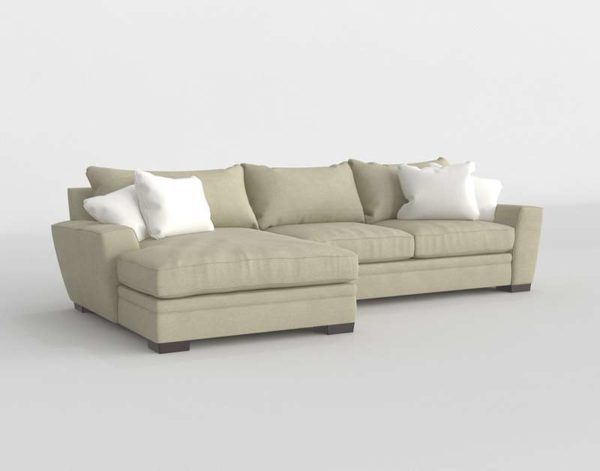 Delano 2 Piece Sectional With Laf Oversized Chaise Living Spaces
