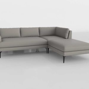 Andes 3 Piece Chaise Right Sectional Westelm